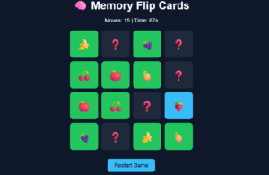 memory flip game